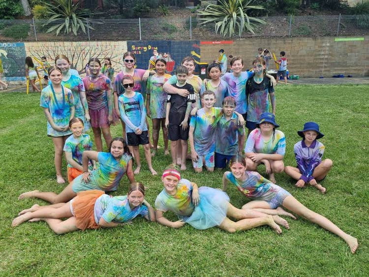 Students after colour fun run