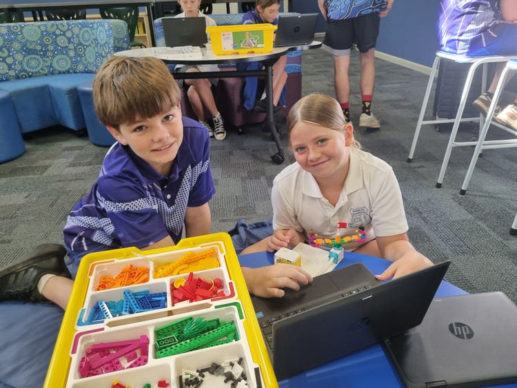 Students learning Robotics